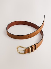 Tan Brown Regular Western Leather Belt - Image 5 of 5