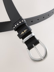 שחור - Regular Western Leather Belt - תמונה 2 מתוך 3