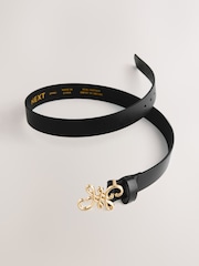 Schwarz - Regulärer Ledergürtel mit Statement-Schnalle - Bild 5 von 6