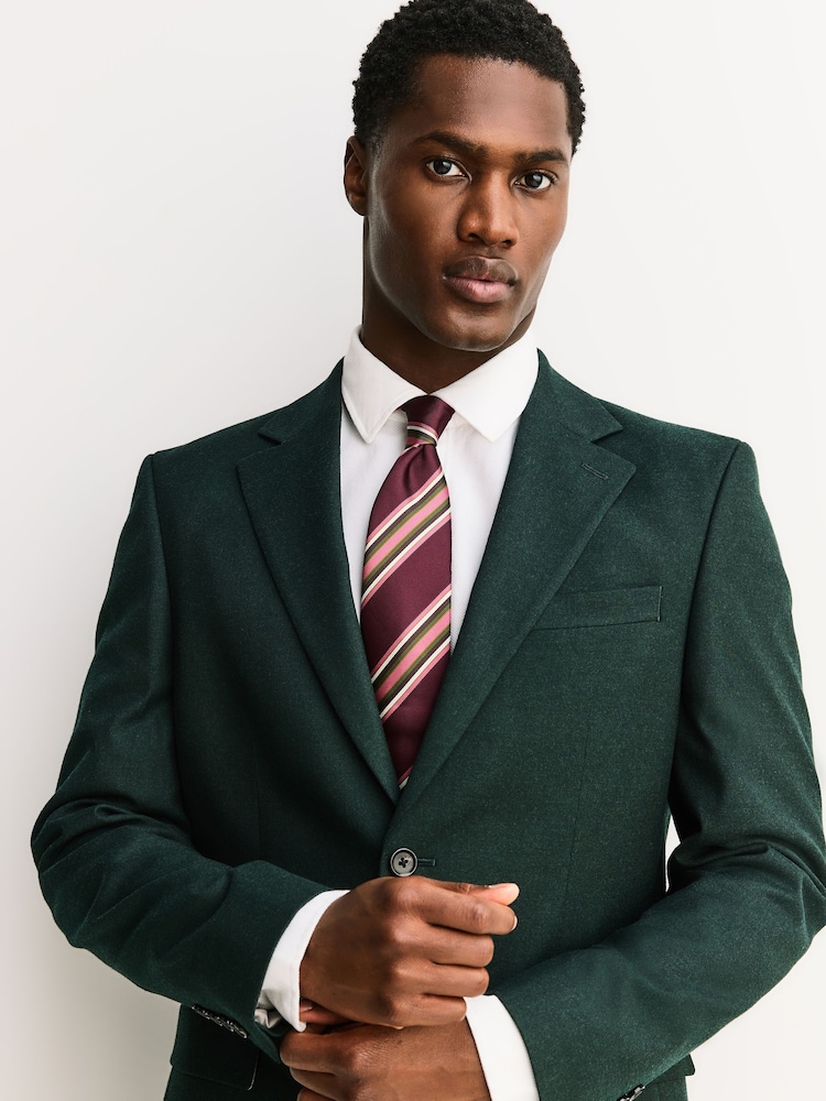 Burgundy Red Stripe Tie - Image 1 of 6