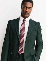 Burgundy Red Stripe Tie - Image 2 of 6