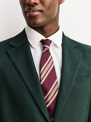 Burgundy Red Stripe Tie - Image 3 of 6