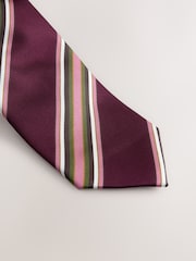 Burgundy Red Stripe Tie - Image 5 of 6