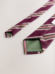 Burgundy Red Stripe Tie - Image 6 of 6