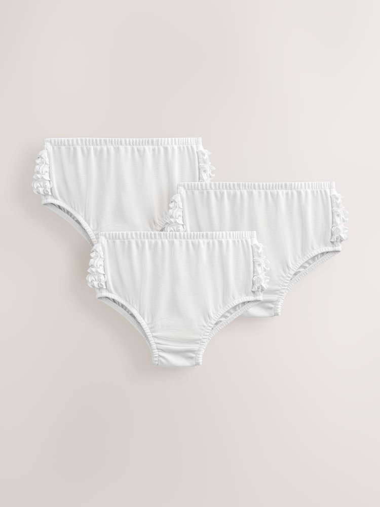 White Frill Baby Jersey Knickers 3 Pack (0mths-2yrs) - Image 1 of 4