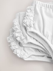White Frill Baby Jersey Knickers 3 Pack (0mths-2yrs) - Image 4 of 4