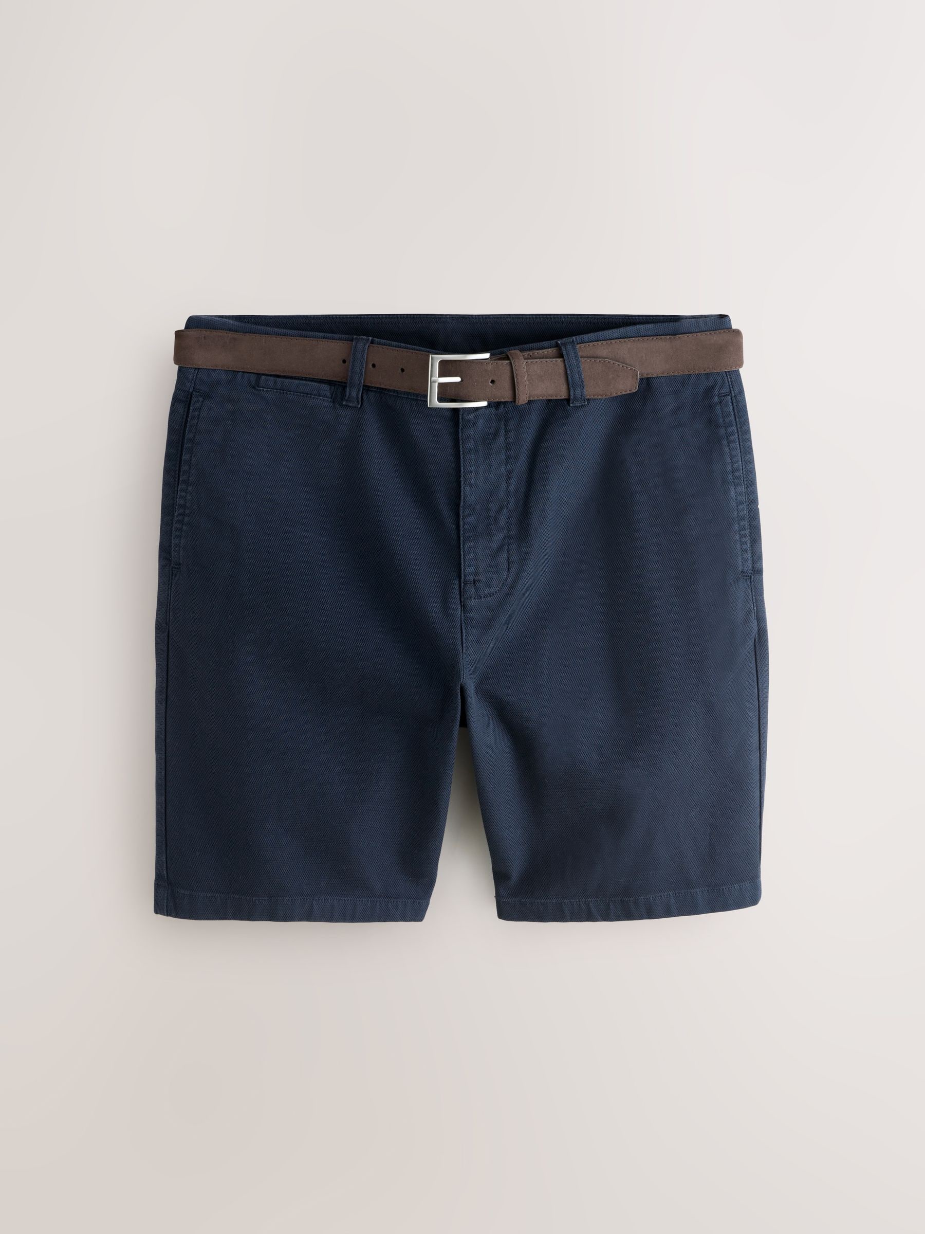 Buy Navy Faux Suede Belted Chino Shorts from the Next UK online shop