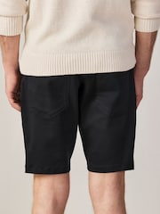 黑色 - 舒適伸縮 5 口袋卡其短褲 - 圖片 2，共 10