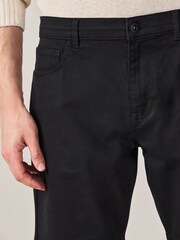 黑色 - 舒適伸縮 5 口袋卡其短褲 - 圖片 3，共 10