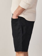 黑色 - 舒適伸縮 5 口袋卡其短褲 - 圖片 5，共 10