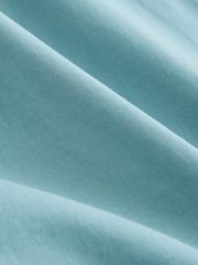 Teal Blue Supima Rich Cotton Pleated Chino Shorts - Image 6 of 9