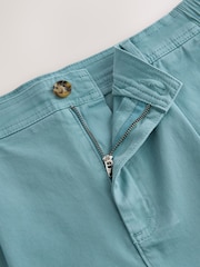Teal Blue Supima Rich Cotton Pleated Chino Shorts - Image 7 of 9