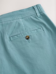 Teal Blue Supima Rich Cotton Pleated Chino Shorts - Image 9 of 9