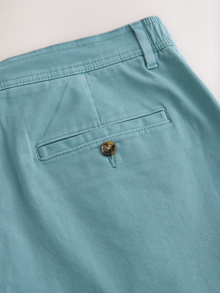 Teal Blue Supima Rich Cotton Pleated Chino Shorts - Image 9 of 9 Teal Blue Supima Rich Cotton Pleated Chino Shorts - Image 9 of 9