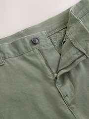 Khaki Green Faux Suede Belted Chino Shorts - Image 7 of 9