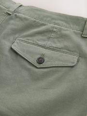 Khaki Green Faux Suede Belted Chino Shorts - Image 8 of 9