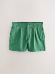 Verde - Supima Rich Cotton Pleated Chino Shorts - Imagen 1 de 4
