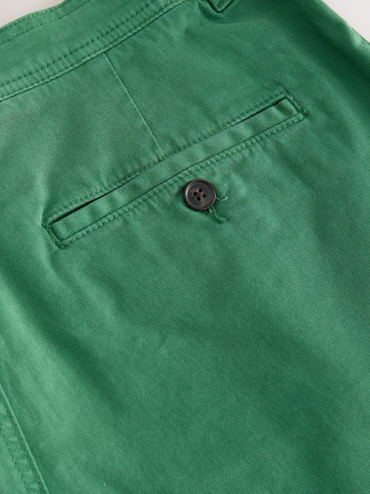 Verde - Supima Rich Cotton Pleated Chino Shorts - Imagen 4 de 4