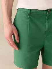 Verde - Supima Rich Cotton Pleated Chino Shorts - Imaginea 6 din 10