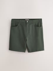 卡其綠色 - 舒適伸縮 5 口袋卡其短褲 - 圖片 6，共 9