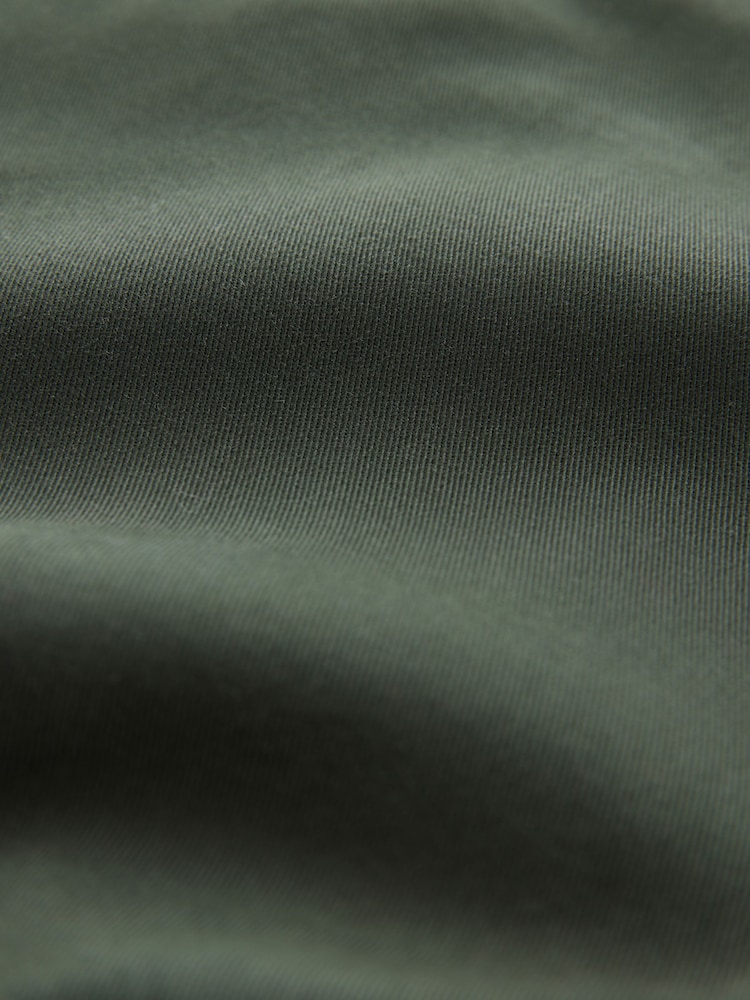 卡其綠色 - 舒適伸縮 5 口袋卡其短褲 - 圖片 9，共 9