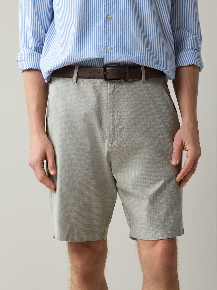 Sage Green Belted Chino Shorts - Image 1 of 5