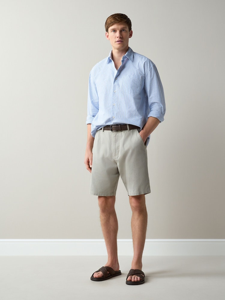 Sage Green Belted Chino Shorts - Image 2 of 5
