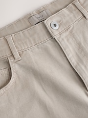 沙灘色 - 舒適伸縮 5 口袋卡其短褲 - 圖片 5，共 5