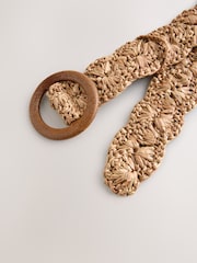 لون محايد - حزام عريض منسوج يدويًّا - Image 6 of 6