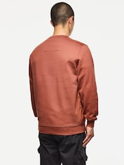 Weekend Offender Red	 Classic Crew Sweat With Ripstop Overlay Sweat Top - Image 2 of 6