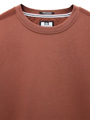 Weekend Offender Red	 Classic Crew Sweat With Ripstop Overlay Sweat Top - Image 5 of 6