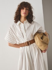 Tan Brown Plait Detail Wide Belt - Image 1 of 3