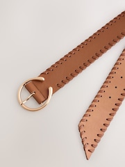 Hellbraun - Breiter Gürtel mit Zopfdetail - Bild 5 von 6