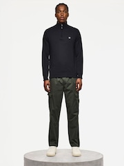 Weekend Offender Pierre Fine Gauge 1/4 Zip Knitted Black Sweater - Image 1 of 6