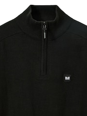 Weekend Offender Pierre Fine Gauge 1/4 Zip Knitted Black Sweater - Image 5 of 6