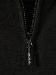 Weekend Offender Pierre Fine Gauge 1/4 Zip Knitted Black Sweater - Image 6 of 6