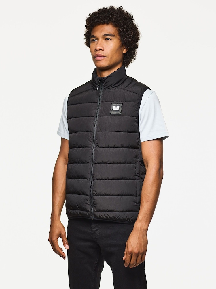 Weekend Offender Gacha Padded Black Gilet - Image 1 of 6 Weekend Offender Gacha Padded Black Gilet - Image 1 of 6