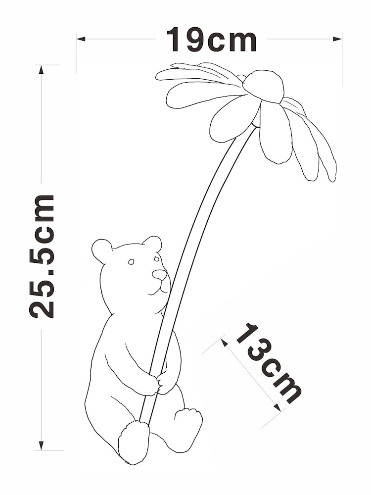 Natural Bertie Bear With Flower Outdoor Solar Light - Image 6 of 6