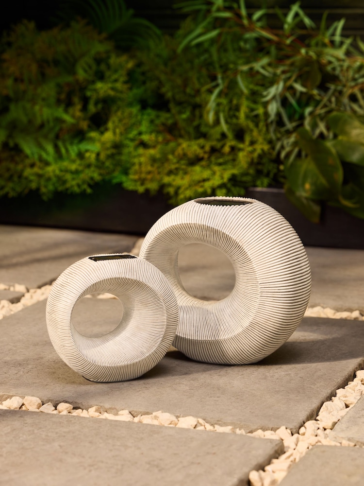 Natural Set of 2 Stones Sculpture Outdoor Solar Light - Image 2 of 5 Natural Set of 2 Stones Sculpture Outdoor Solar Light - Image 2 of 5