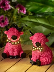 Set of 2 Pink Hamish Outdoor Solar Lights - Image 1 of 5