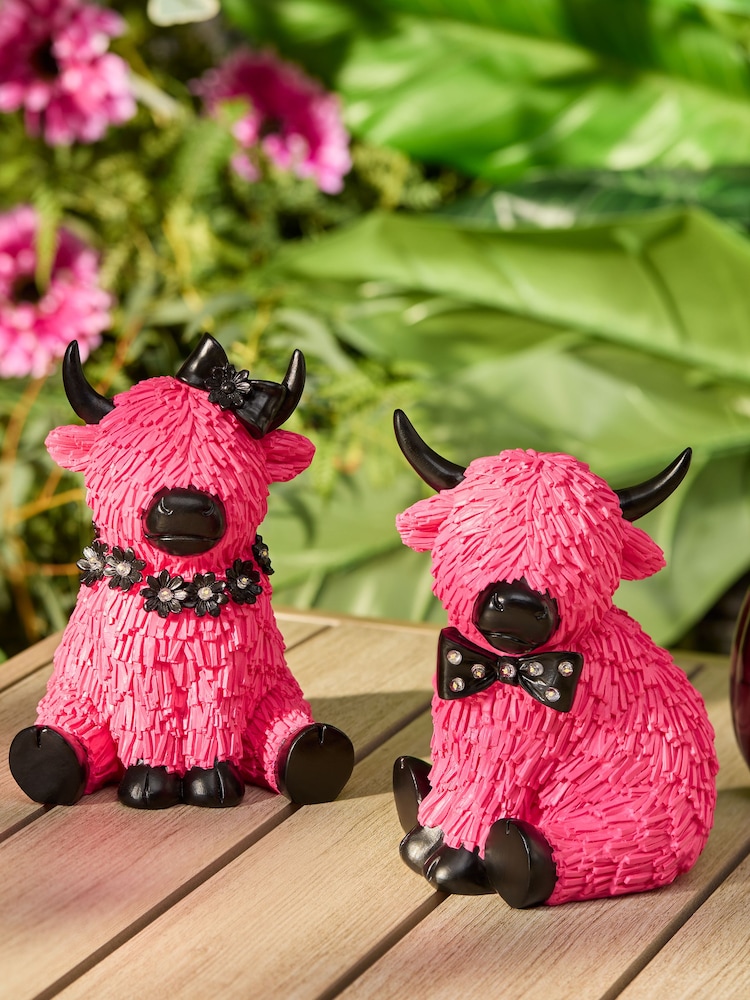 Set of 2 Pink Hamish Outdoor Solar Lights - Image 2 of 5