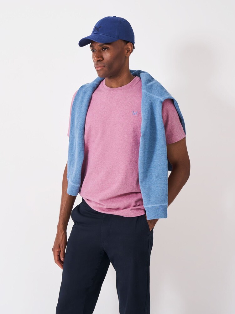 Crew Clothing Company Pink Classic Crew Neck T-Shirt - Image 1 of 5 Crew Clothing Company Pink Classic Crew Neck T-Shirt - Image 1 of 5