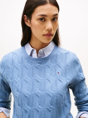 Tommy Hilfiger Cable Knit Soft Wool Jumper - Slika 4 iz 5