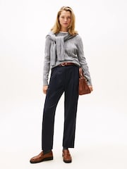 Tommy Hilfiger Grey Cable Knit Soft Wool Jumper - Image 3 of 5