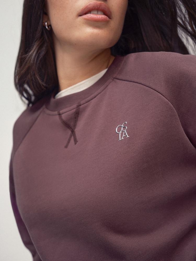 بني - OSIA Crew Neck Oversized Sweatshirt - صورة 4 من 4 بني - OSIA Crew Neck Oversized Sweatshirt - صورة 4 من 4