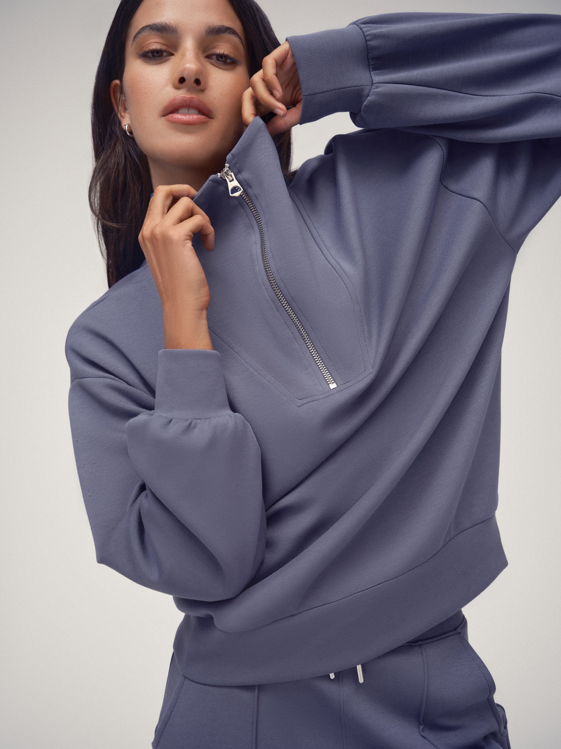 Buy OSIA Blue 1/4 Zip Modal Sweat Top from the Next UK online shop