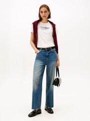 Tommy Hilfiger White Logo Embroidery Crew Neck T-Shirt - Image 3 of 5