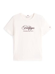 Tommy Hilfiger White Logo Embroidery Crew Neck T-Shirt - Image 5 of 5