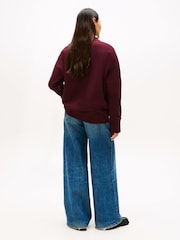 Tommy Hilfiger Red Logo Embroidery Relaxed Fit Sweatshirt - Image 3 of 5
