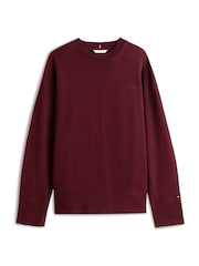Tommy Hilfiger Red Logo Embroidery Relaxed Fit Sweatshirt - Image 5 of 5